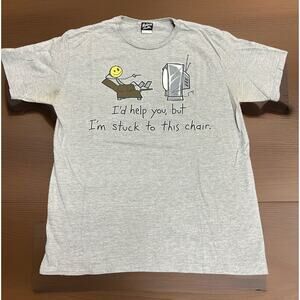 Vintage '90s L‎ Tee Shirt Recliner TV Remote Funny Hybrid Tees Size Large